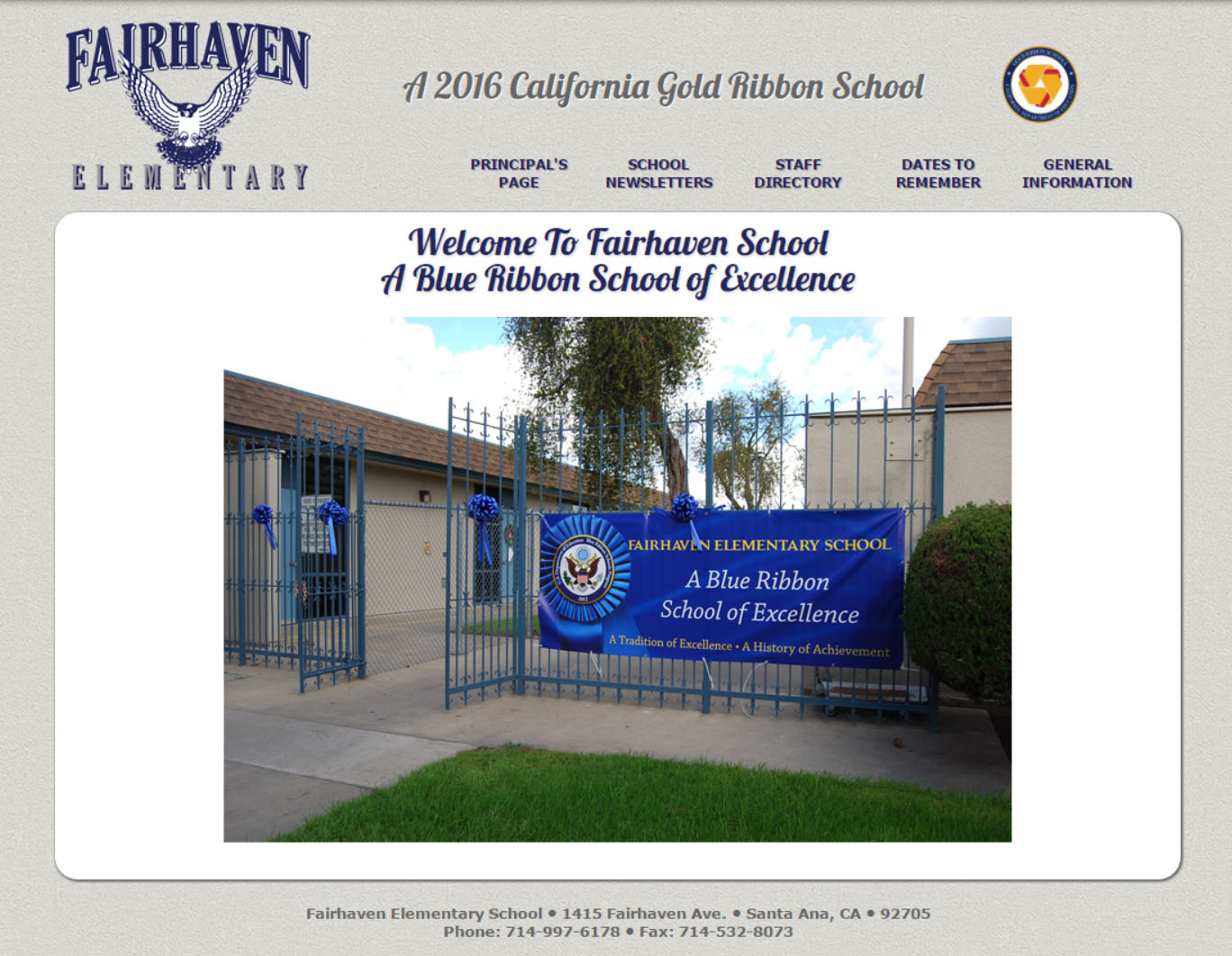 A Blue Ribbon School of Excellence